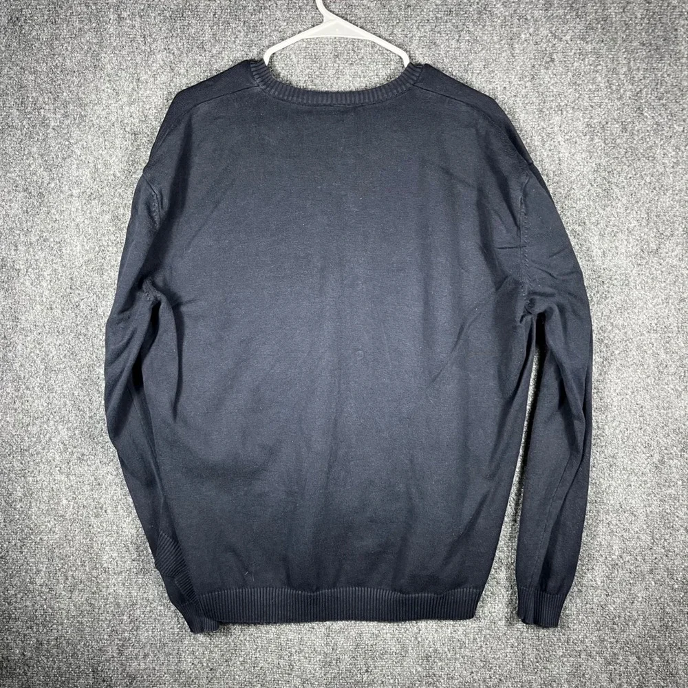Lacoste V-Neck Sweater Mens 7 XXL Navy‎ Blue 100% Cotton F5178 Pullover Logo